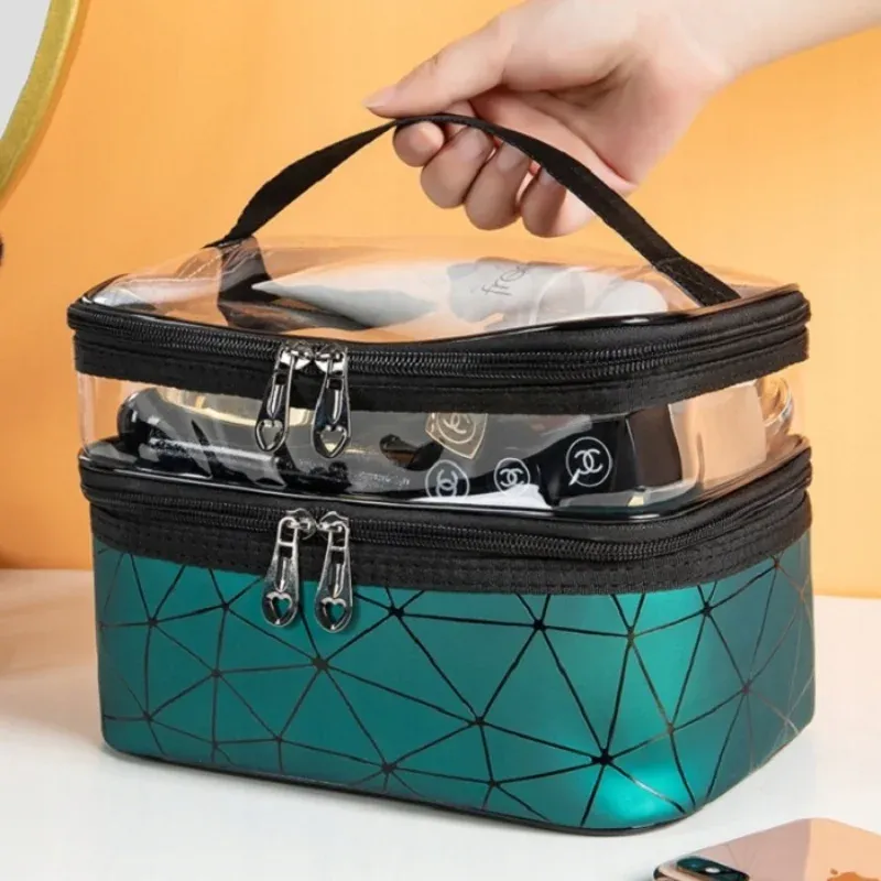 Kufřík na kosmetiku – organizér na make-up, zelený