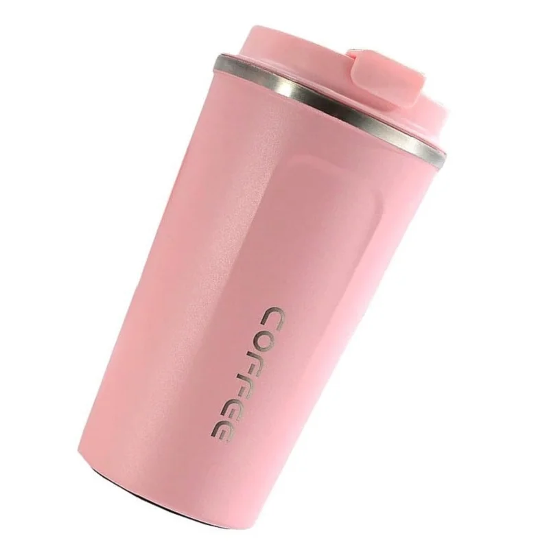 Velký termohrnek na kávu růžový