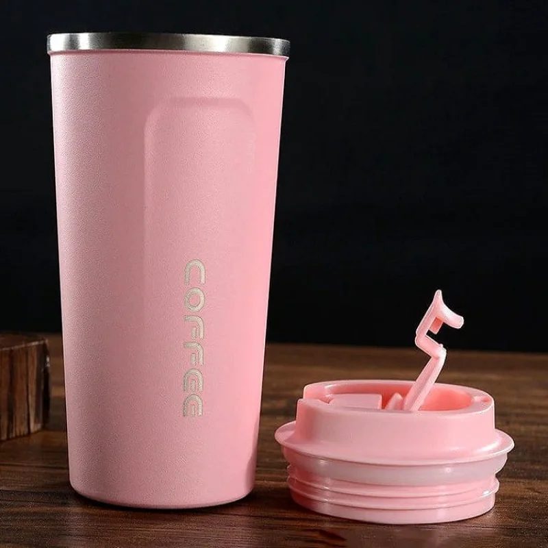 Velký termohrnek na kávu růžový