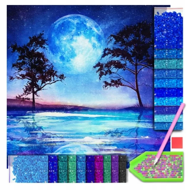 Diamantová mozaika 30x30 - měsíc