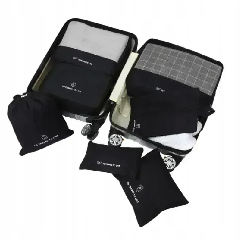 Cestovní organizéry sada 7 ks – obaly do kufru na oblečení