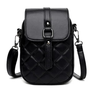 Černá kožená dámská kabelka DK05 přes rameno elegantní