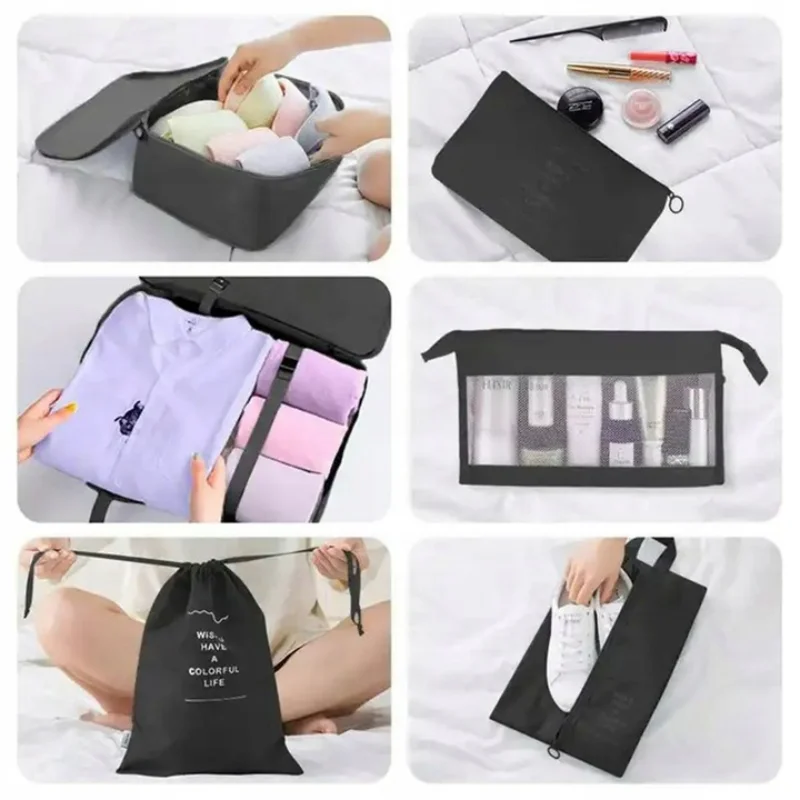 Cestovní organizéry sada 8 ks – obaly do kufru na oblečení