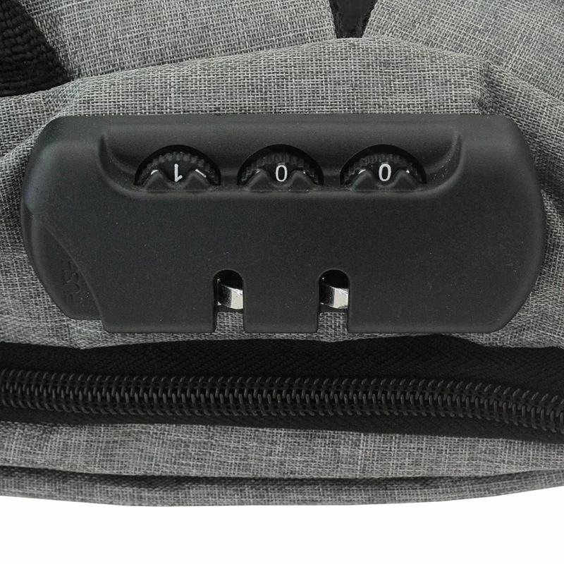 Bezpečnostní batoh na notebook BQ57 černý s USB a zámkem