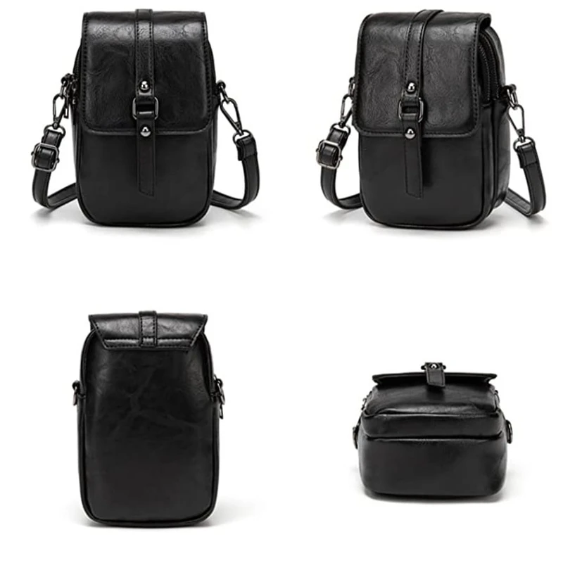 Dámská crossbody kabelka DK09 černá na mobil přes rameno