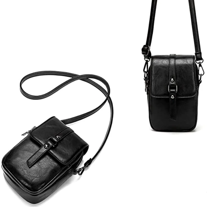 Dámská crossbody kabelka DK09 černá na mobil přes rameno