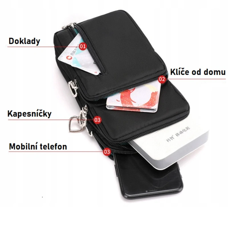 Zelená taštička na mobilní telefon RO72Ze
