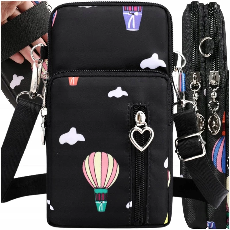 Černá crossbody taštička na mobil RO73B