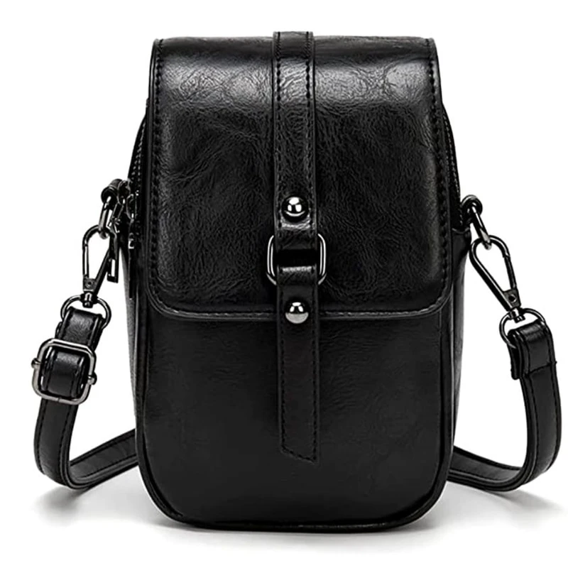 Dámská crossbody kabelka DK09 černá na mobil přes rameno