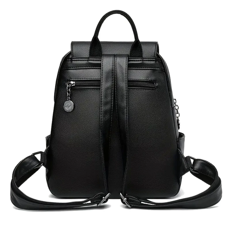 Kožený černý batoh DB05