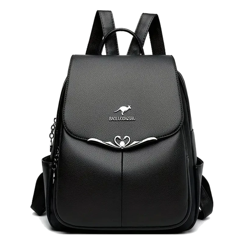 Kožený černý batoh DB05