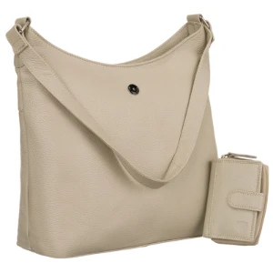 Béžová kožená kabelka PT6104