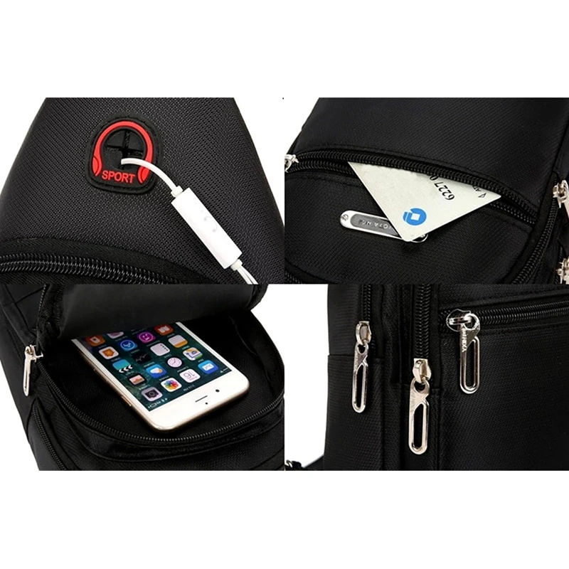 Pánský batoh přes rameno R107 modrá – sportovní batoh se 3 kapsami