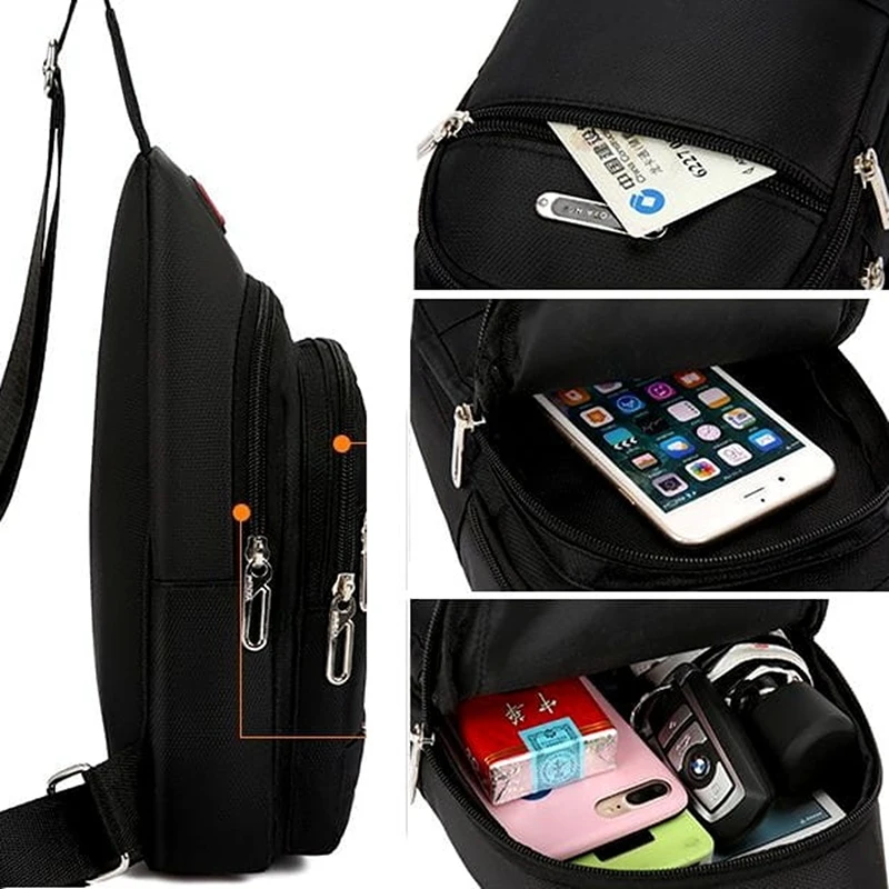 Pánská batoh přes rameno R107 hnědá – elegantní batoh se 3 kapsami