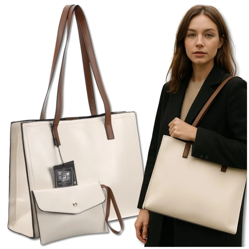 Bílá shopper kabelka BOKA DK50