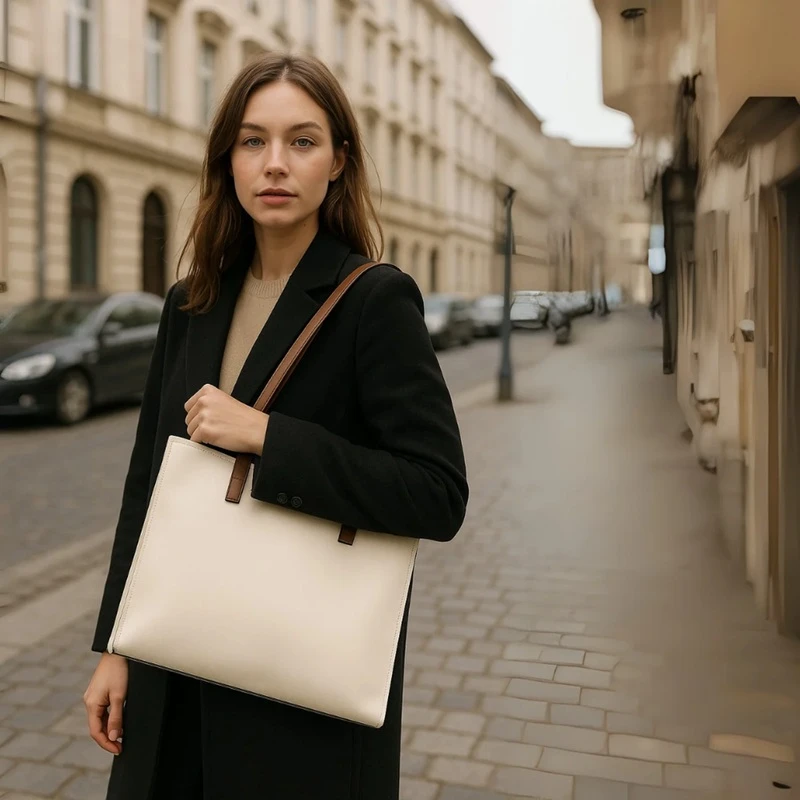 Bílá shopper kabelka BOKA DK50