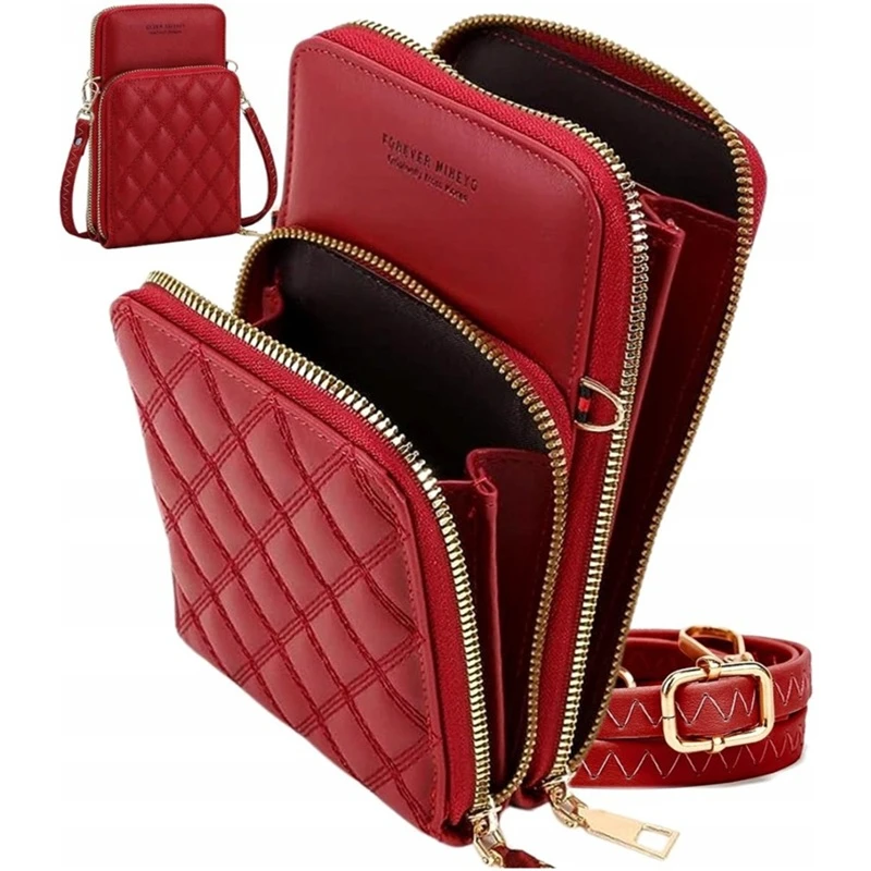 Dámská kabelka na mobil MINEYO DK12 červená crossbody malá