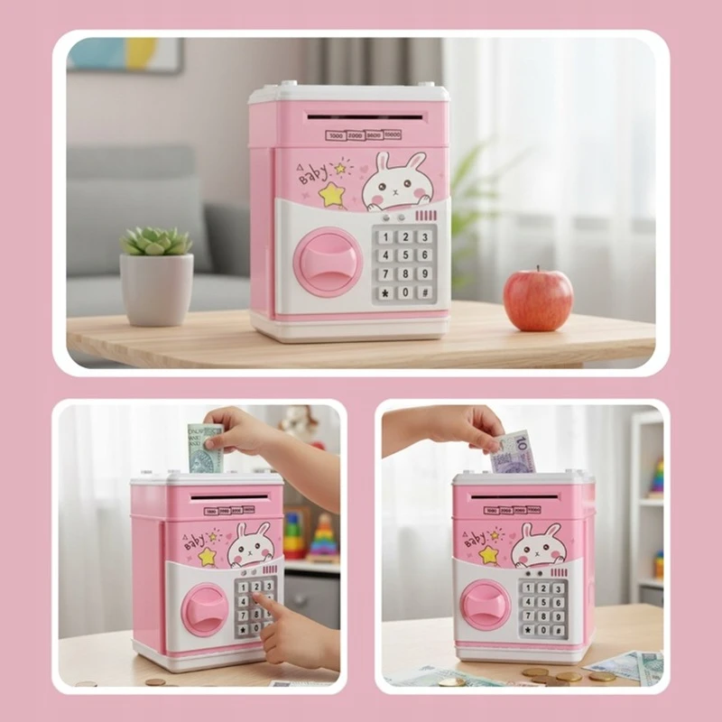 Dětská růžová pokladnička RO2548