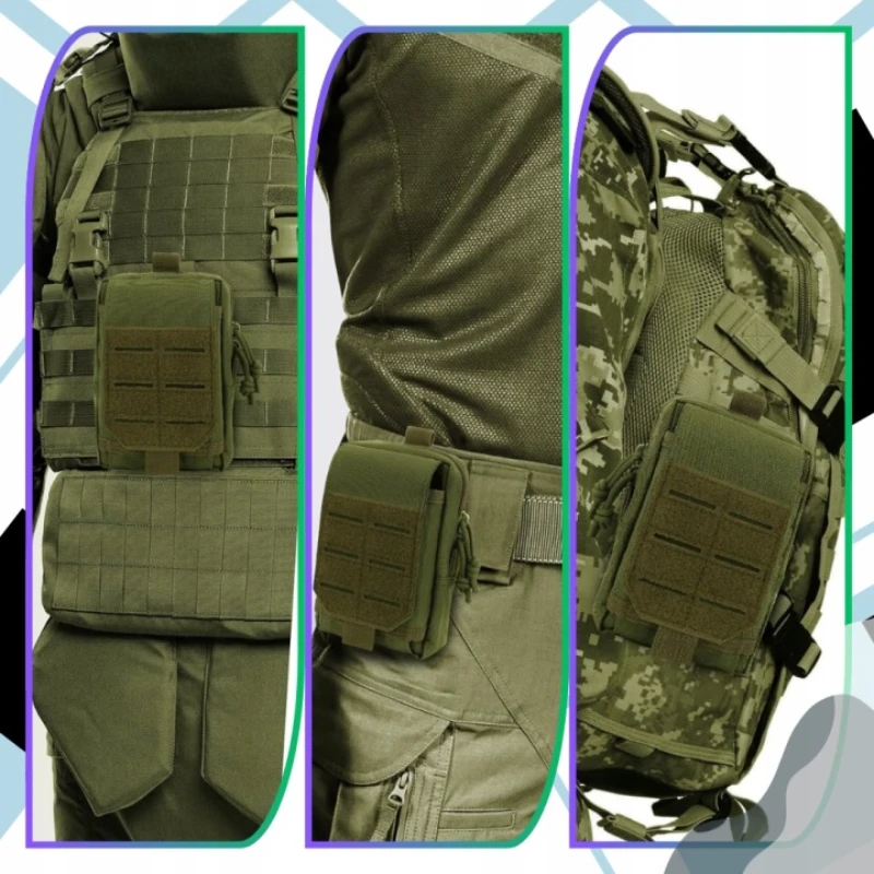 Zelená vojenská taštička na opasek R127