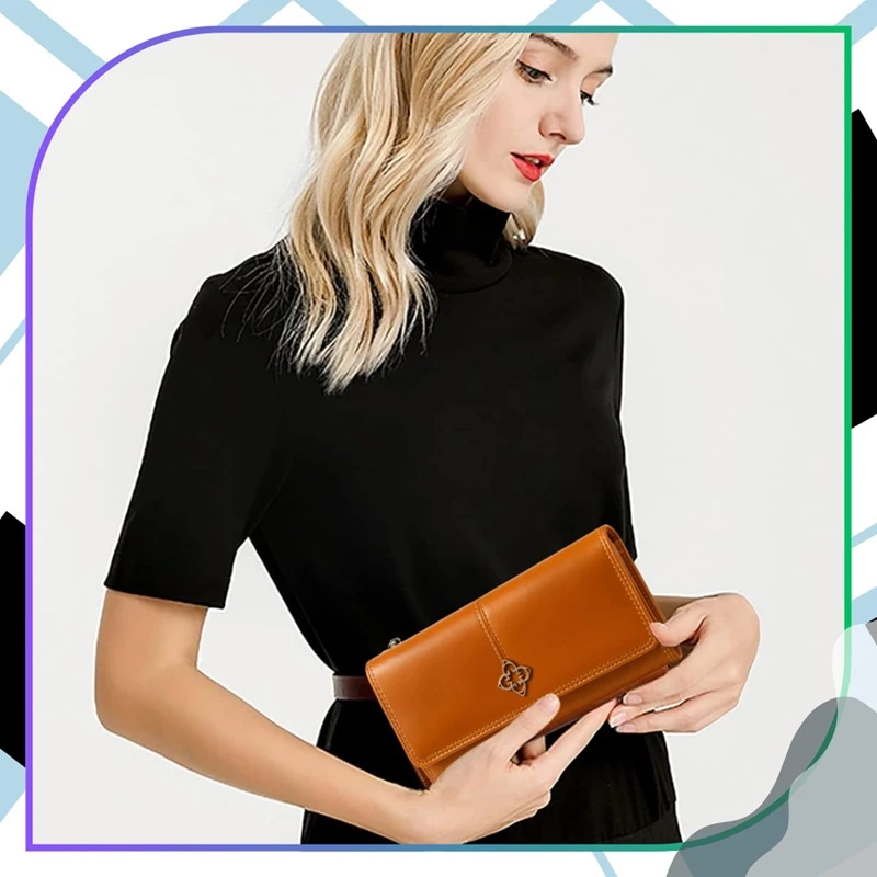 Elegantní dámská peněženka ROC11H hnědá z ekologické kůže