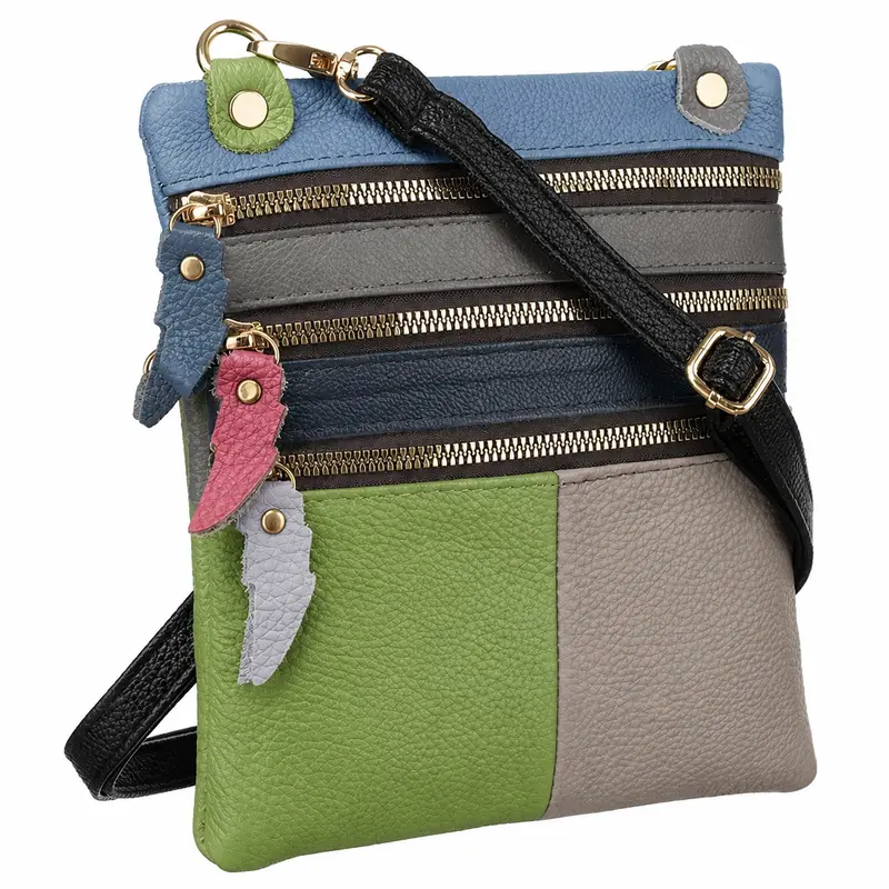Dámská kožená crossbody kabelka na telefon CAVALDI 1718 – vícebarevná