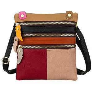 Dámská kožená crossbody kabelka na telefon CAVALDI 1718 – vícebarevná