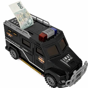 Pokladnička auto POLICIE s PIN kódem a efekty černá