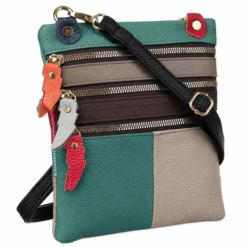Dámská kožená crossbody kabelka na telefon CAVALDI 1718 – vícebarevná