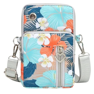 Dámská crossbody taštička RO77 s květinovým vzorem – přední pohled.