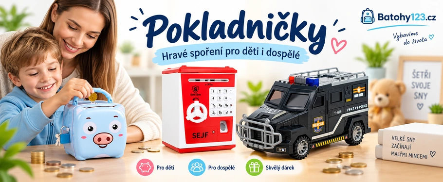 Dětské pokladničky a trezory na mince a bankovky